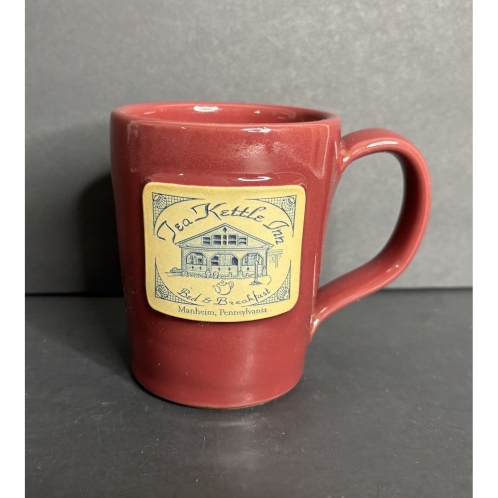 Deneen Pottery Mug Tea Kettle Inn Bed & Breakfast Maroon Manheim PA